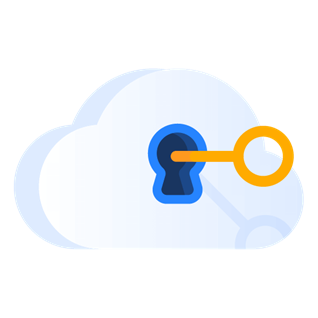 Cloud lock with key illustration