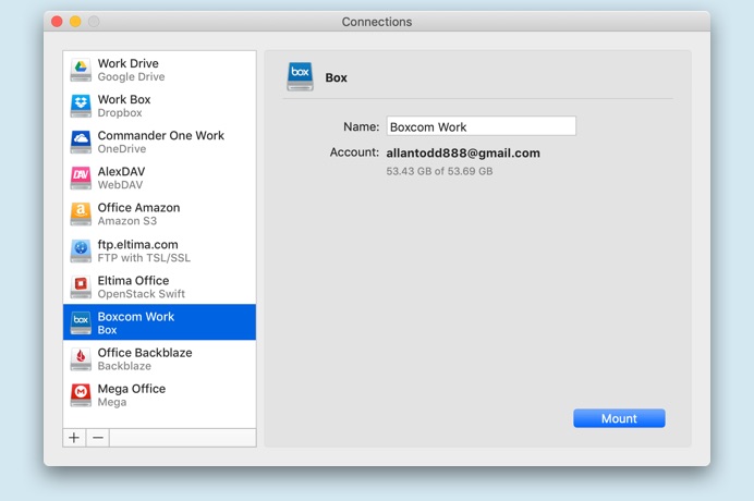 CloudMounter Box connection